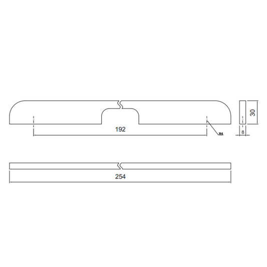 Poignée de meuble 192mm U084 - Chrome