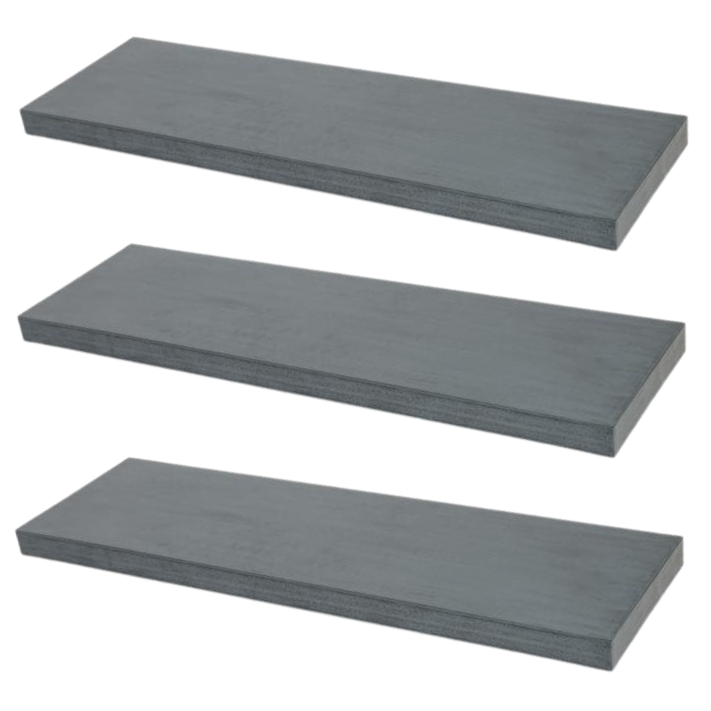 Étagère murale invisible lot de 3 120cm - Gris industriel