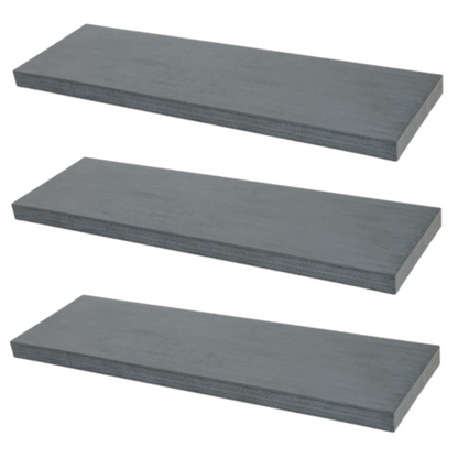 Étagère murale invisible lot de 3 120cm - Gris industriel