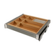 Pull Out Multifunctional Shelf for 60 cm Cabinet Soft-Close - Aluminum/Wood - Grey