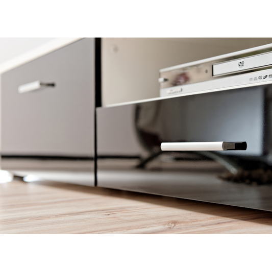 Unité Murale TV RENO - Ensemble de Meubles TV / Ensemble de Meubles de Salon - Blanc Matt / Noir Brillant