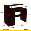 MARIO - Bureau d'ordinateur avec Plateau pour Clavier - Wengé H91cm L100cm P58cm