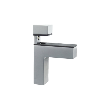 Support étagère verre et panneau en L II - Chrome mat