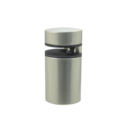 Support étagère verre et panneau cylindrique - Satiné