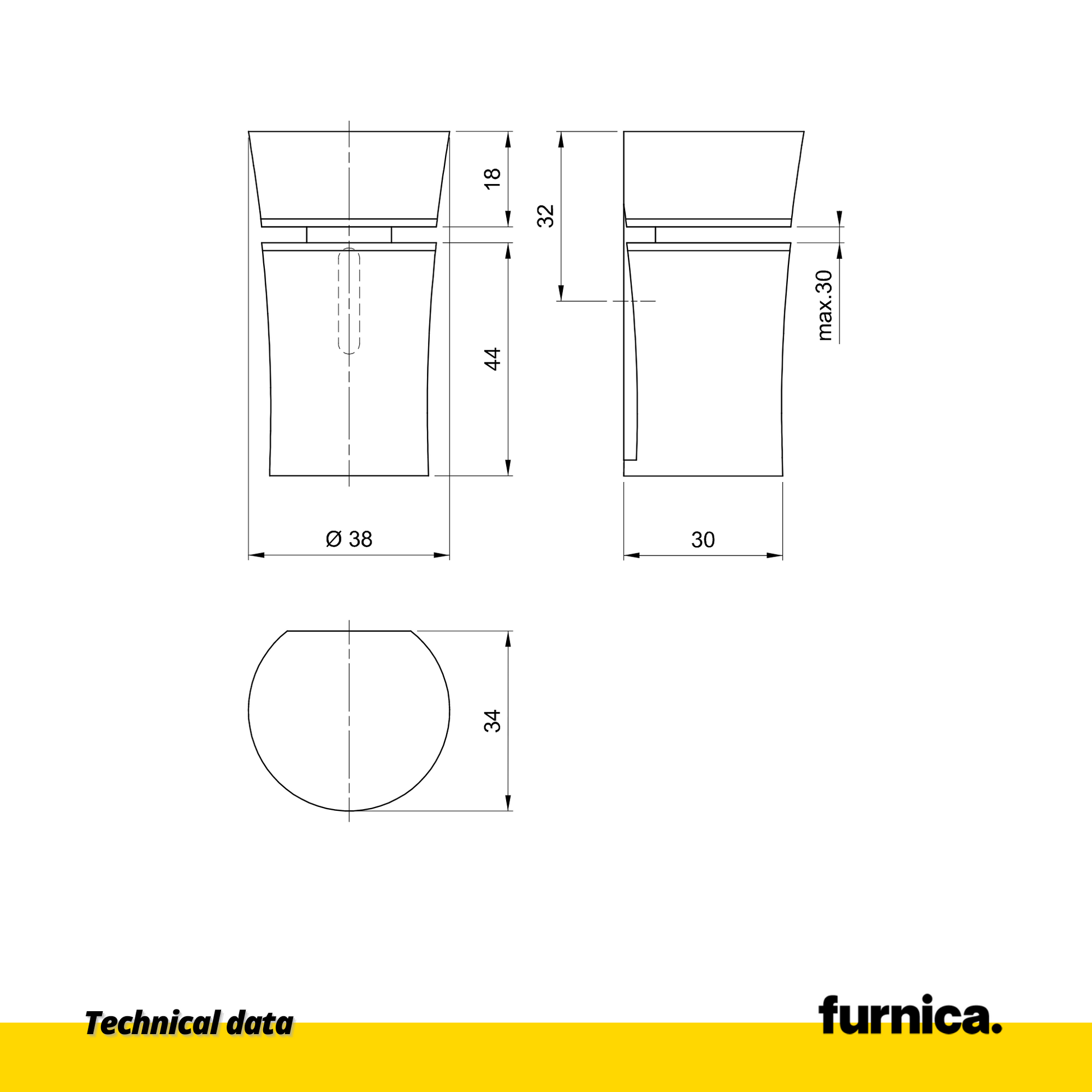 Support étagère verre et panneau cylindrique - Satiné