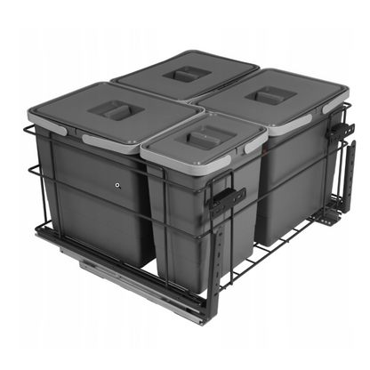 Poubelle de tri sélectif encastrable Soft-Close - 3x15L + 1x6L - 60cm Meuble