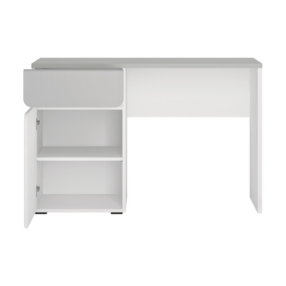 ALBI III - Ensemble de Meubles de Chambre pour Jeunes - Blanc Matt / Gris Froid Brillant