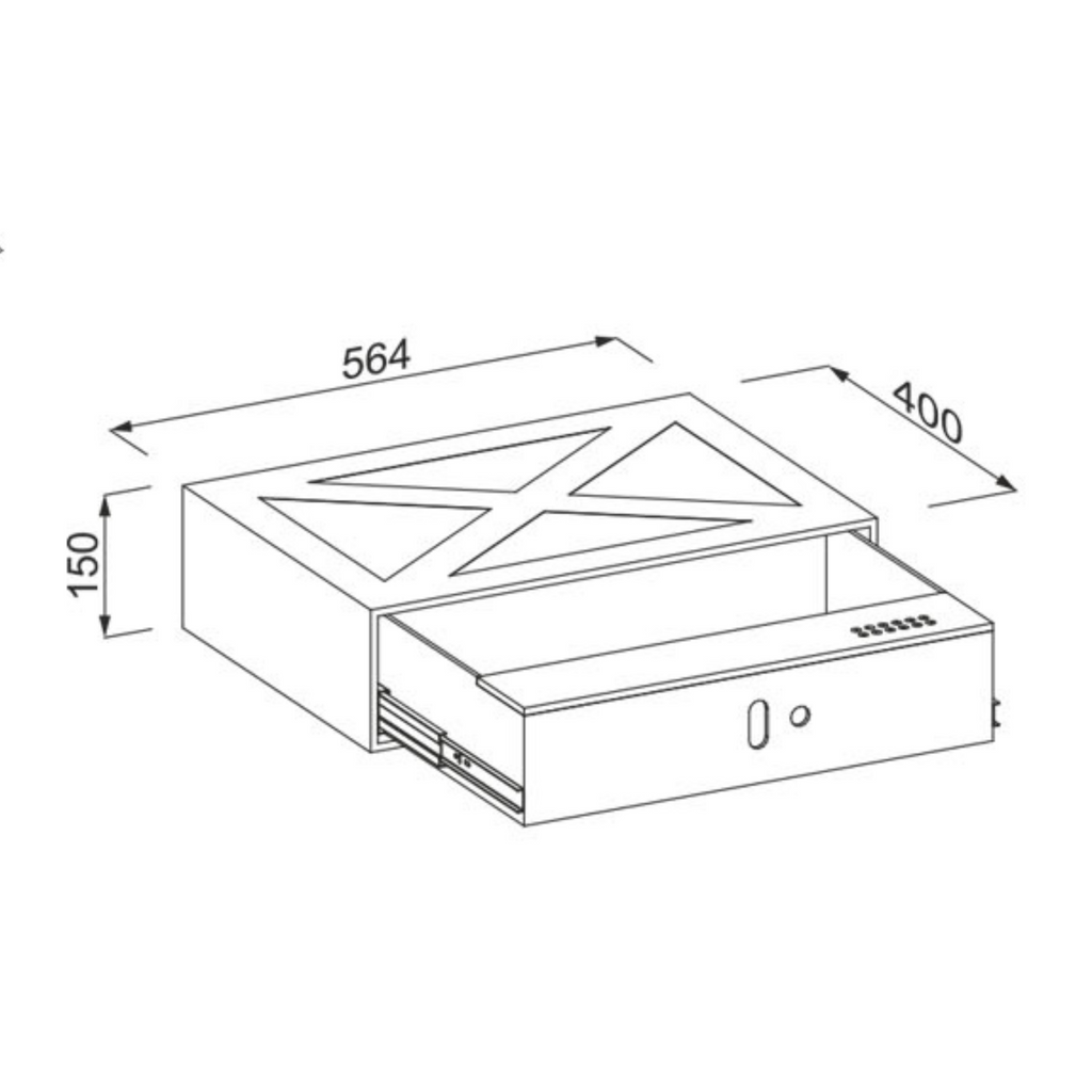 Coffre-fort pour tiroir 600mm