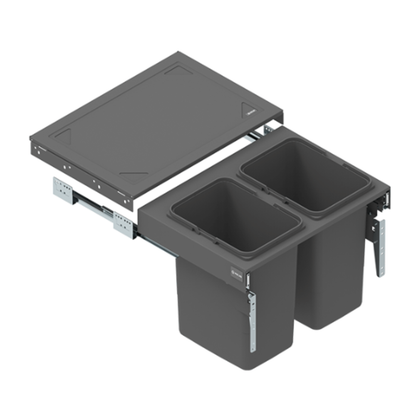 Poubelle de cuisine encastrable - Tri sélectif 2 bacs - 60cm Meuble