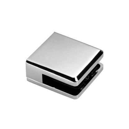 Support étagère en verre carré - Chrome - 40x26mm