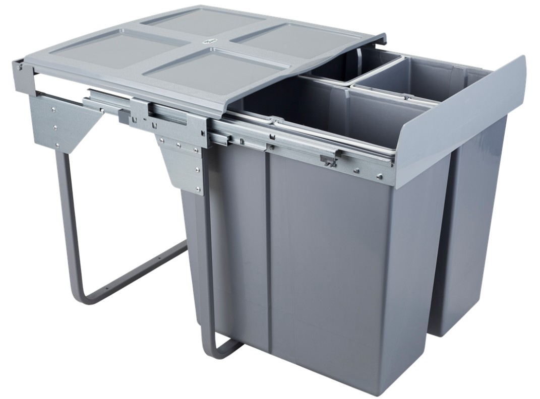 Poubelle de tri sélectif - 60cm - 3 conteneurs (34L+ 2x17L)
