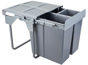 Poubelle de tri sélectif - 60cm - 3 conteneurs (34L+ 2x17L)