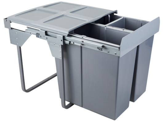 Poubelle de tri sélectif - 60cm - 3 conteneurs (34L+ 2x17L)