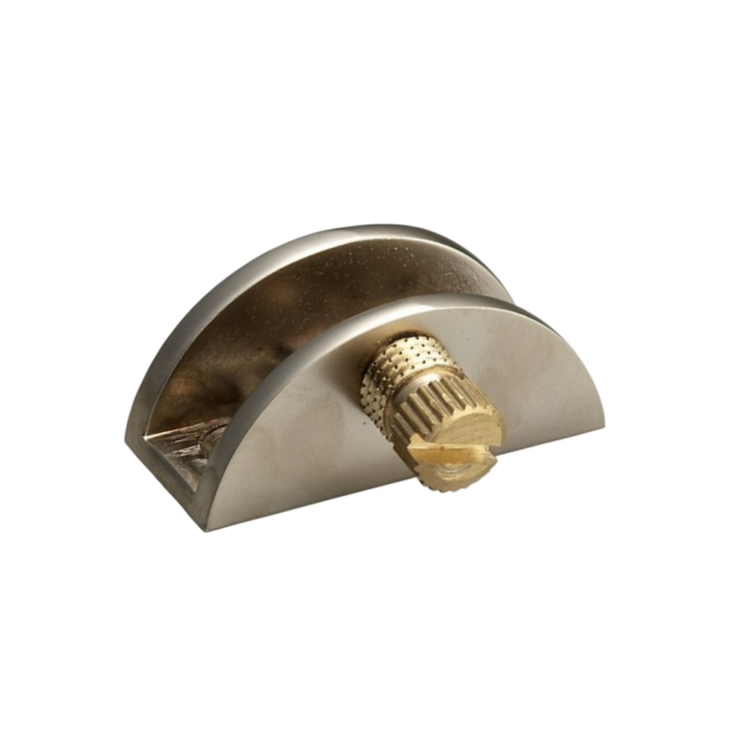 Support étagère en verre demi-rond - Chrome - 35x14mm
