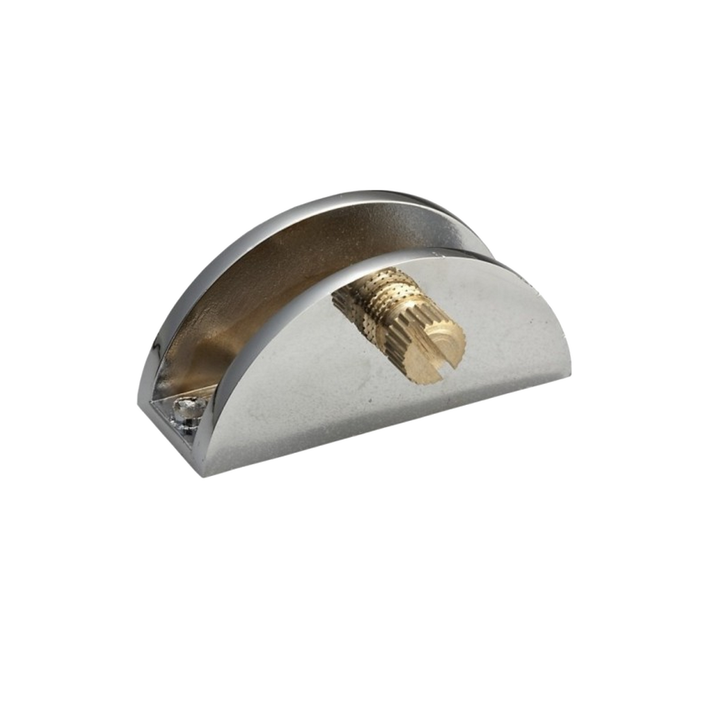 Support étagère en verre demi-rond III - Chrome - 54x22mm