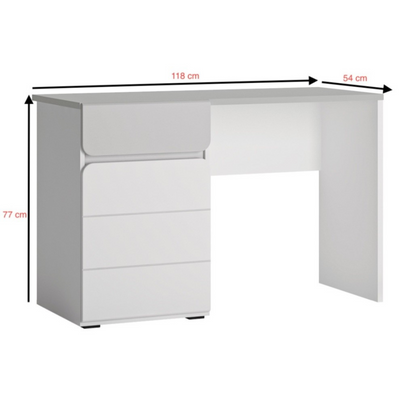 ALBI III - Ensemble de Meubles de Chambre pour Jeunes - Blanc Matt / Gris Froid Brillant