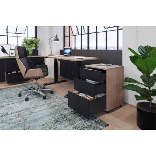 Système de tiroirs Soft-Close, MOYENNE - SLIM, H: 121mm, Noir