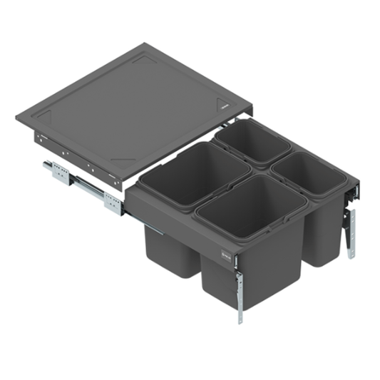 Poubelle de tri sélectif encastrable avec fermeture amortie - 60cm Meuble