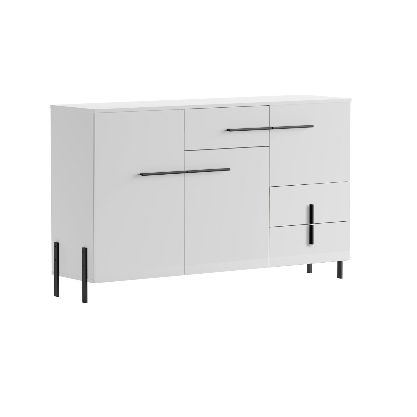 JUSTINE - Ensemble de Meubles de Salon - Blanc Matt / Blanc Brillant