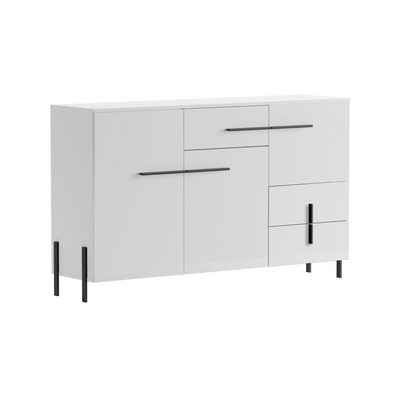 JUSTINE - Ensemble de Meubles de Salon - Blanc Matt / Blanc Brillant