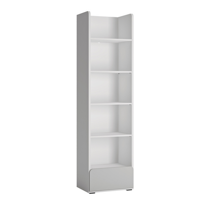 ALBI III - Ensemble de Meubles de Chambre pour Jeunes - Blanc Matt / Gris Froid Brillant