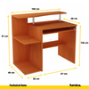 MARIO - Bureau d'ordinateur avec Plateau pour Clavier - Aulne H91cm L100cm P58cm