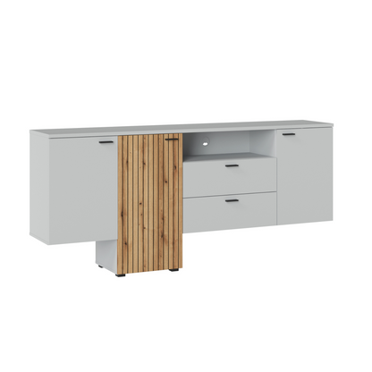 VERO - Ensemble de Meubles de Salon - Gris Cendré / Chêne Coast Evoke