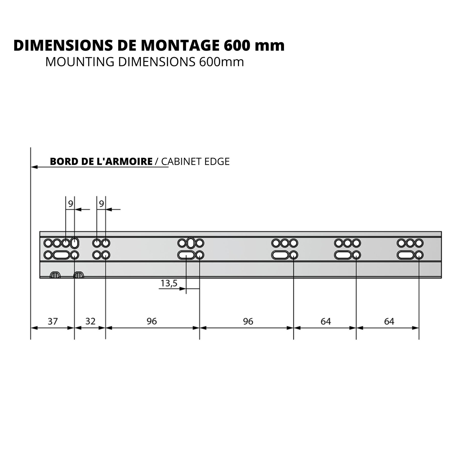 4 Paires De Glissières De Tiroir 18 Pouces - Fermeture Douce - Montage Caché