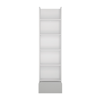 ALBI III - Ensemble de Meubles de Chambre pour Jeunes - Blanc Matt / Gris Froid Brillant