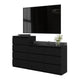 GABRIEL - Commode 10 Tiroirs (6+4) - H92/70 cm L160 cm P33 cm (Noir)