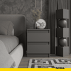 GABRIEL BIG - 2x Table de Chevet - Table de Nuit - 2 Tiroirs - H50cm L41cm P33cm - Anthracite