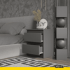 GABRIEL BIG - 2x Table de Chevet - Table de Nuit - 2 Tiroirs - H50cm L41cm P33cm - Anthracite