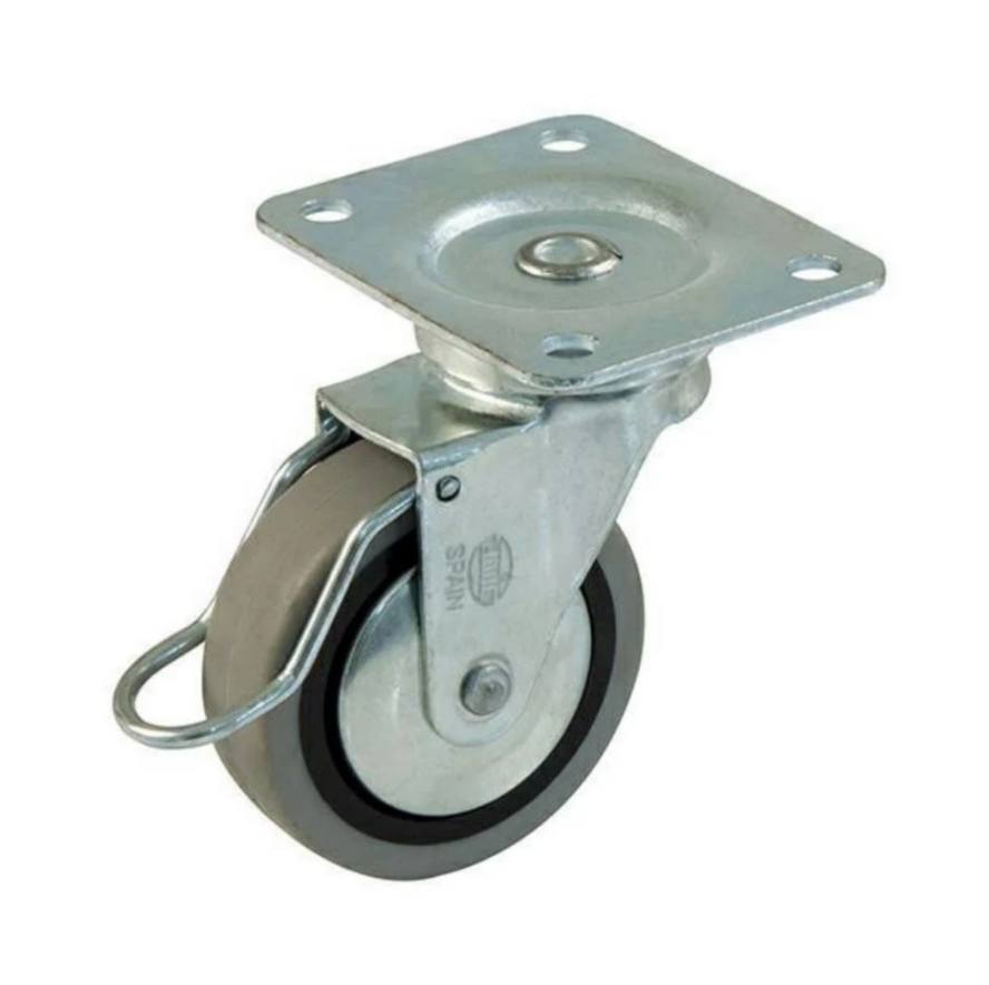 Roulette pivotante en caoutchouc avec frein Ø40mm