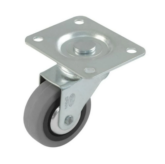 Roulette de meuble en caoutchouc Ø40mm - Platine 46x36mm