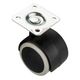 Roulette pivotante pour meuble en caoutchouc avec platine de fixation Ø50 mm