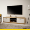 JANE - Meuble TV avec 2 Portes et 1 Étagère - Chêne Sonoma / Blanc Matt H36cm L160cm P41cm