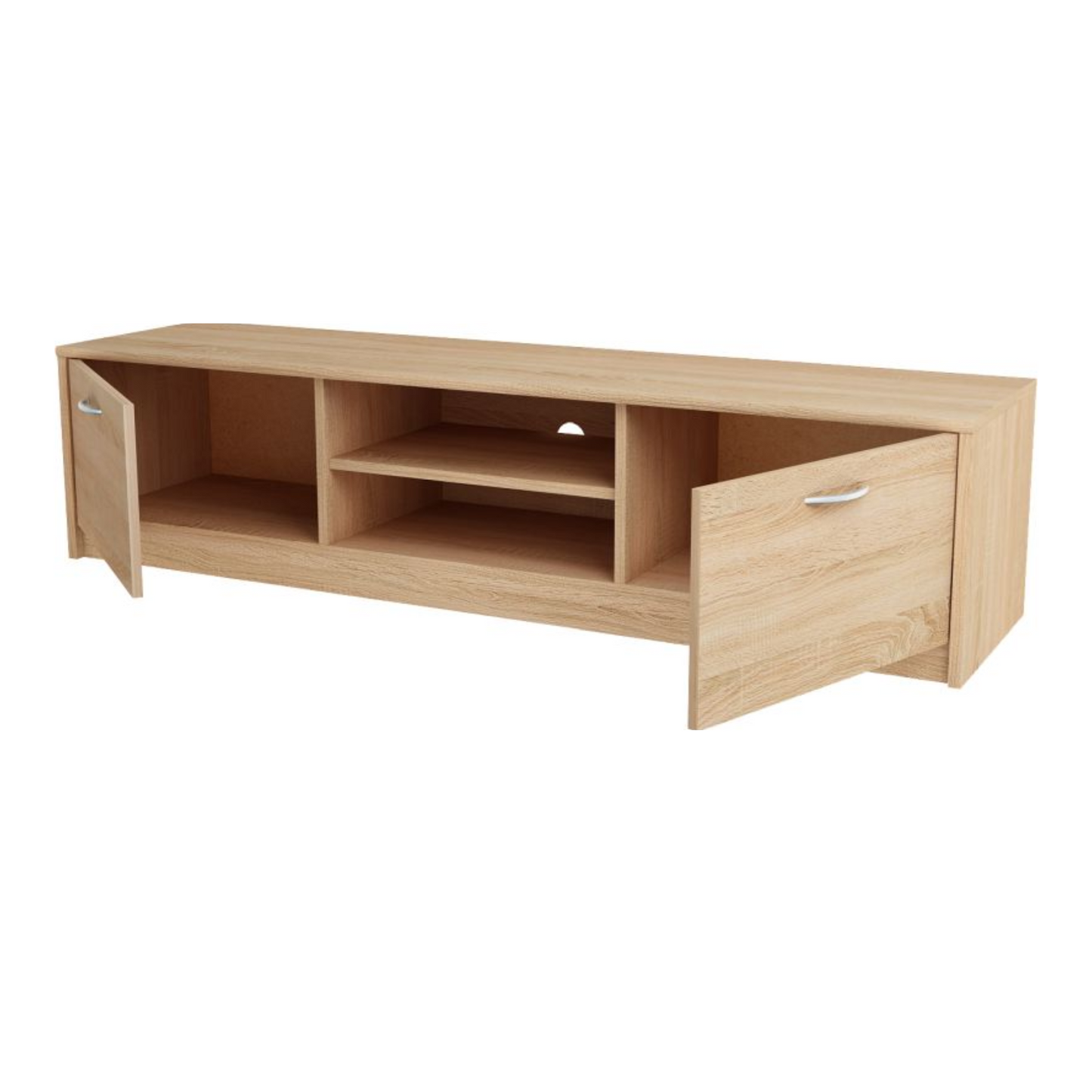 JANE - Meuble TV avec 2 Portes et 1 Étagère - Chêne Sonoma H36cm L160cm P41cm