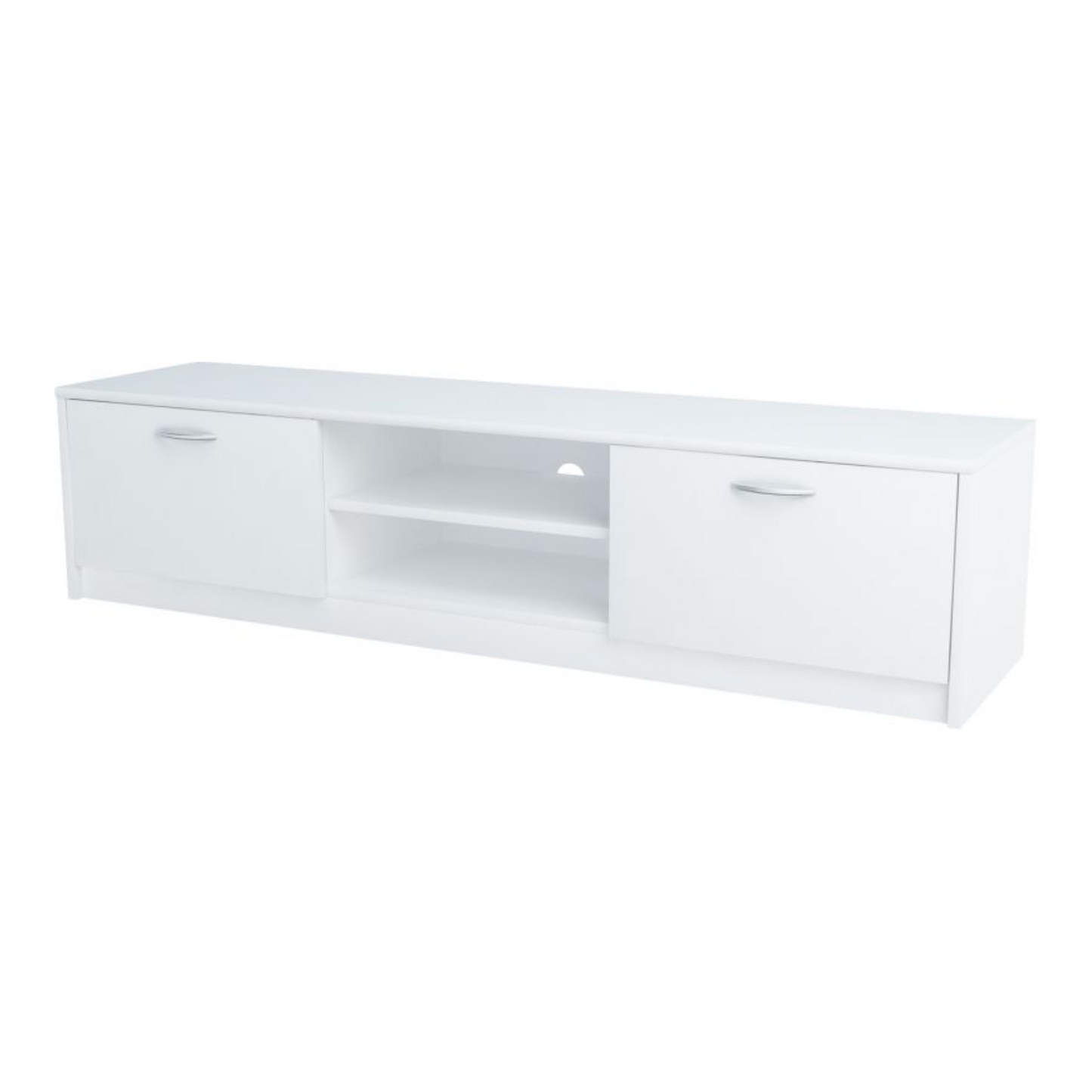 JANE - Meuble TV avec 2 Portes et 1 Étagère - Blanc Matt H36cm L160cm P41cm