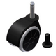 Roulette pivotante en caoutchouc pour meuble avec tige 8 mm et douille - Ø50mm