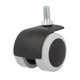 Roulette pivotante en caoutchouc avec tige filetée M10 - Ø50mm