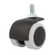 Roulette pivotante en caoutchouc pour meuble avec tige filetée M8 - Ø50mm
