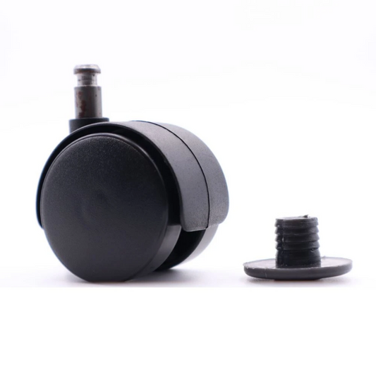 Roulette pivotante pour meuble en plastique avec tige 8 mm et douille - Ø 40 mm