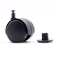 Roulette pivotante pour meuble en plastique avec tige 8 mm et douille - Ø 40 mm
