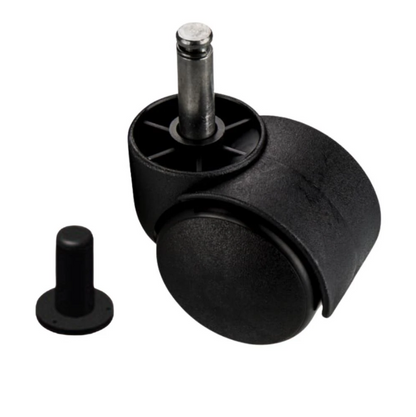 Roulette pivotante pour meuble en plastique avec tige 8 mm et douille - Ø 40 mm
