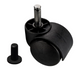 Roulette pivotante pour meuble en plastique avec tige 8mm et douille - Ø50mm