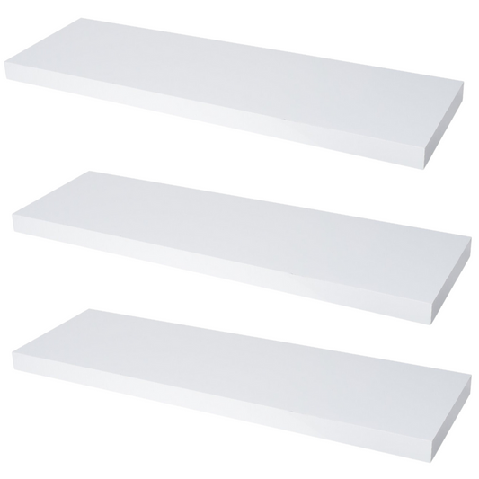 Étagère murale invisible 800mm lot de 3 - Blanc mat