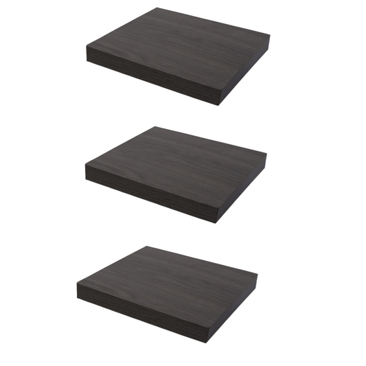 Étagère murale invisible lot de 3 - Chêne Anthracite - 23,5cm