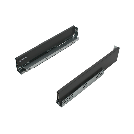 Système de tiroirs Soft-Close, BASSE - SLIM, H: 89mm, Noir