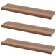 Étagère murale invisible 900mm - Lot de 3 - Noyer