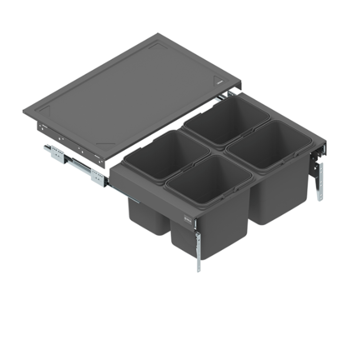 Poubelle de cuisine encastrable - Tri sélectif Soft-Close - 80cm Meuble